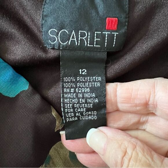 Scarlett Floral Lightweight Midi Brown Dress size 12 - Picture 5 of 5